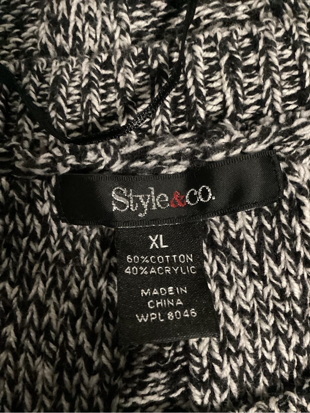 Style & Co. Black and White Marled Chunky Knit Style Sweater Dress. Y2K size XL - Picture 4 of 5